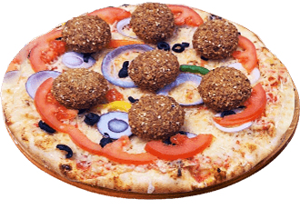 Falafal kebab pizza
